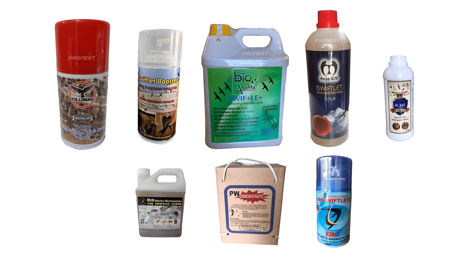 Các loại dung dịch tạo mùi trong nhà yến