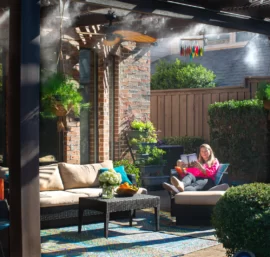 máy phun sương quán cafe