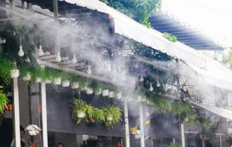 Hệ thống máy phun sương cho quán cafe