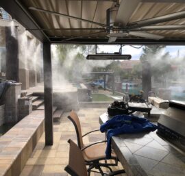 lắp máy phun sương quán cafe