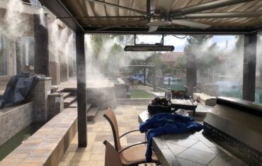 lắp máy phun sương quán cafe